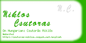 miklos csutoras business card